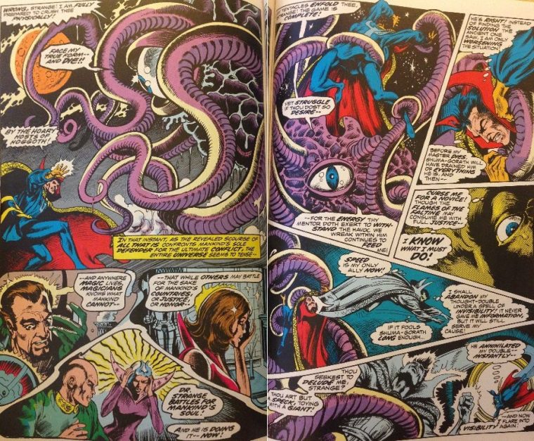 Strange affronte l'entité lovecraftienne Shuma-Gorath